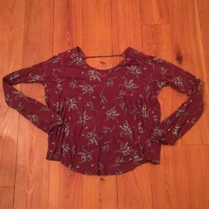 Free people open back long sleeve top